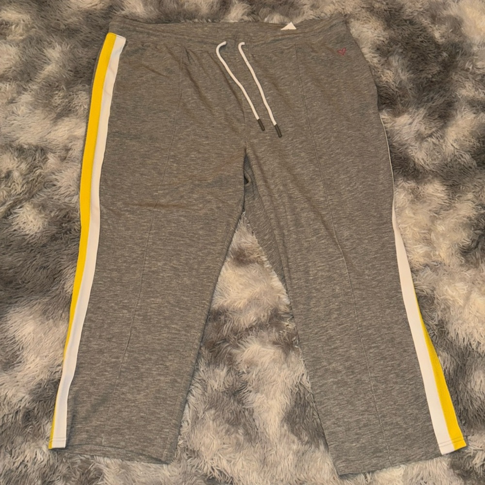 Gaby Espino x Peace Love World Women's Pants Sz 2X Ankle Track Pant Gray A522346